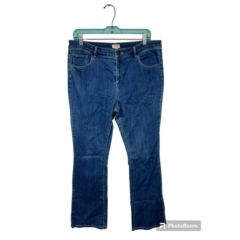 LOGO Lori Goldstein Medium Wash Bootcut Denim Jeans Size 14